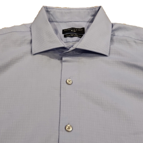 𝅺shaquille O'Neal Light Blue Houndstooth Button-Up Shirt - Picture 3 of 9